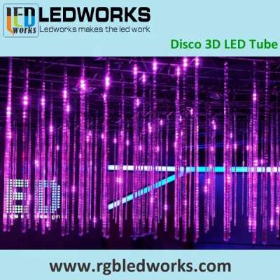 Both sides dmx rgb 3d vertical tube,360 led Pixel tube for disco equipment