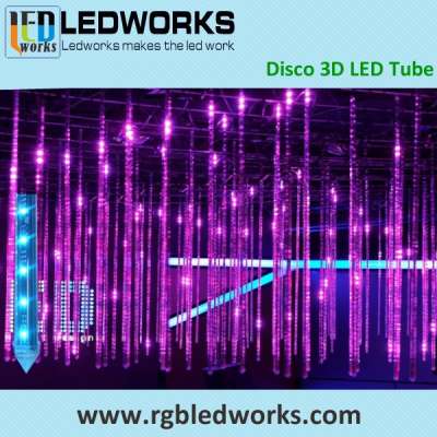 3d rgb dmx512 led meteor tube DC12v-24v