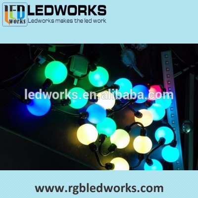 DMX LED 3D RGB ball, led 360degree pixel ball string IP65, led ball sphere with aircraft cable