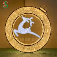 Christmas Mall Decorations 3D Hanging Ring Lights with LED deer